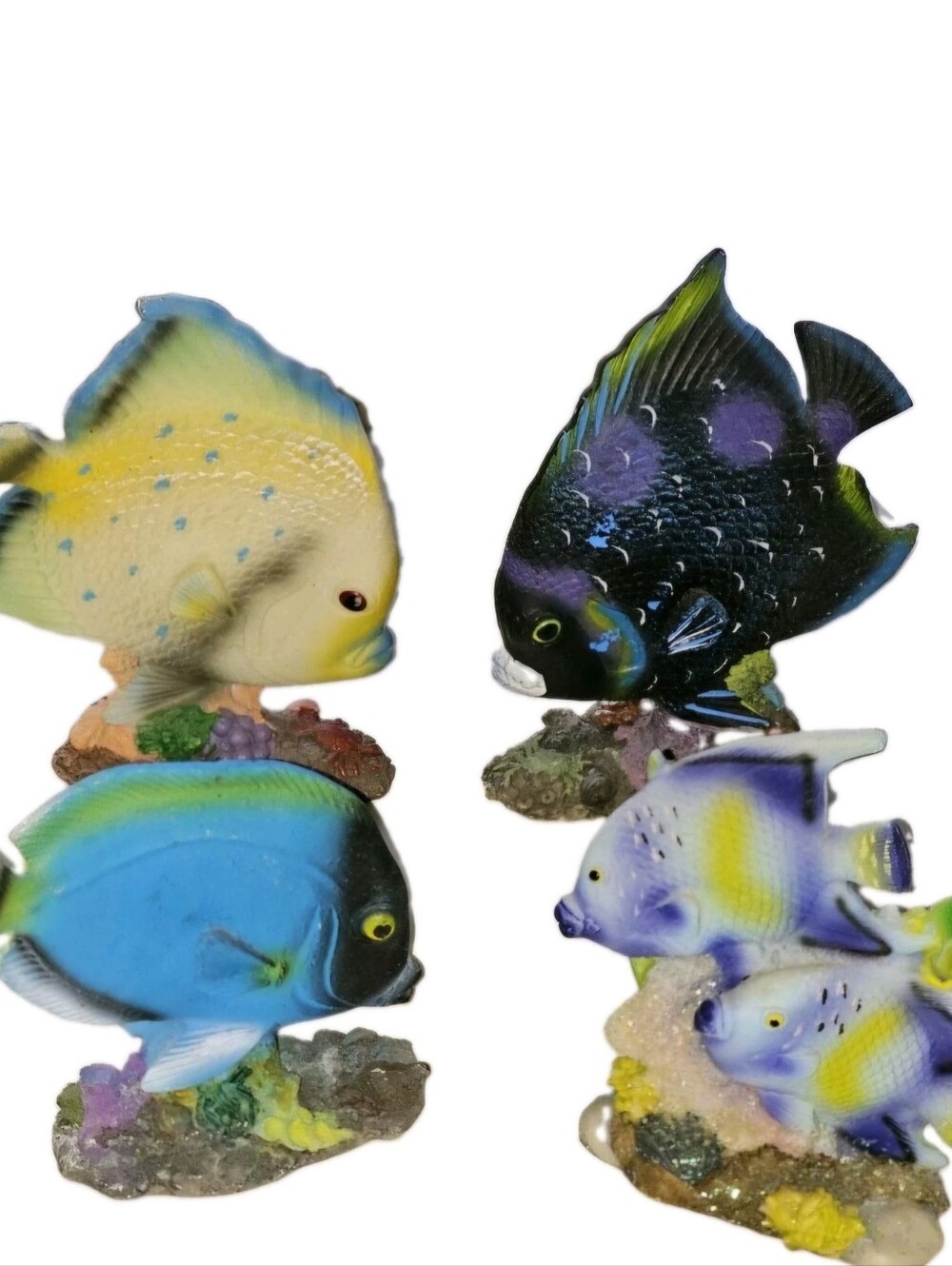 Beach Decor Set Of 4 Decorative Colorful Tropical Fish Nautical Figurines 4-5"